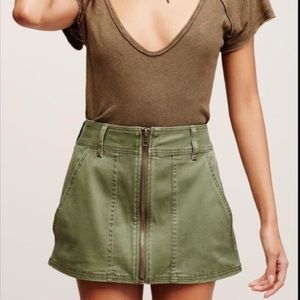 Free People Mini Skirt Army Green